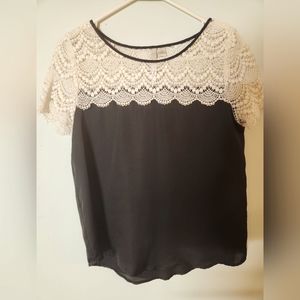 Lauren Conrad Crochet Top Blouse
